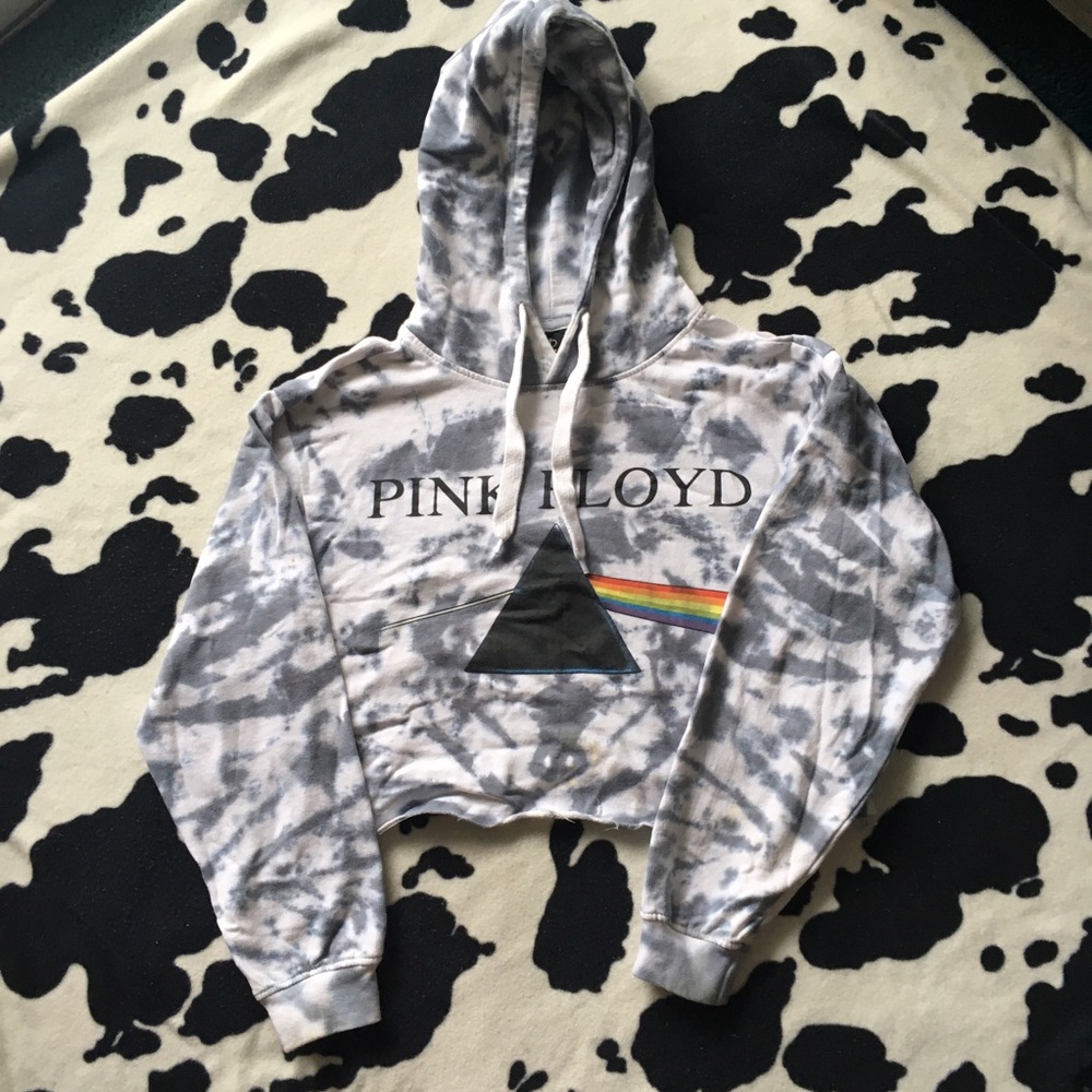 Pink Floyd Cropped TieDye Hooded Hoodie